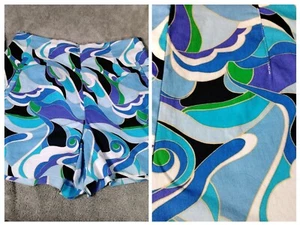 Zara Womens Chino Shorts Size Medium Blue Waves High rise Pockets  Zip - Picture 1 of 11