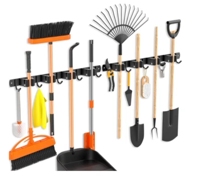 Paquete de 2 soportes para escoba de montaje en pared soporte para escoba mejorado fregona y escoba antideslizante H... Foto 1 de 4
