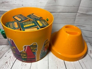 VTG Crayola So Big Bucket with NEW Unused Original Crayons - 1989 Binney Smith - Picture 1 of 7