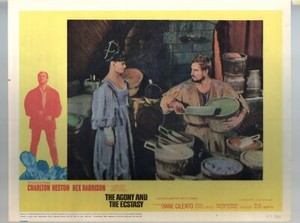 Agony And The Ecstasy-Diane Cilento-Charlton Heston-11x14-Color-Lobby Card-Drama