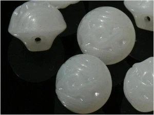 Lot (12) Czech Vintage alabaster white semi translucent dimi glass buttons 12mm  - Picture 1 of 3
