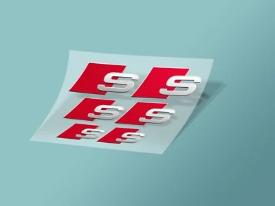 6pcs Audi S Caliper Decal Stickers, Die-Cut Vinyl Decal Sticker - Image 1 of 2