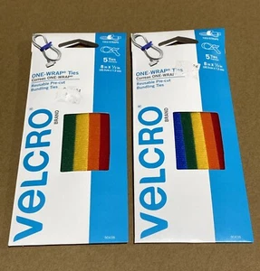 VELCRO One-Wrap Ties (10 Ties) Multicolored 8” x 1/2” Reusable New - Picture 1 of 3