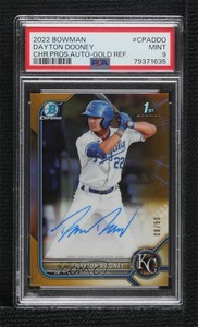 2022 Bowman Chrome Prospect Gold Refractor /50 Dayton Dooney PSA 9 MINT Auto