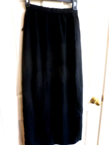 Gonna donna nera elastica lunga lato sinistro a fessura lato sinistro, misto rayon elastico - Foto 1 di 3