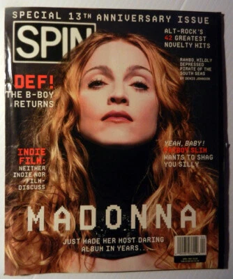 MADONNA Spin Magazine APRIL 1998 Fatboy Slim B-BOY style etc. RAY OF LIGHT era - Image 1 of 4