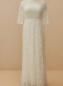 Torrid Wedding Dress 18 (2X) Lace Ivory Off The Shoulder Fit & Flare Gown NWT - Picture 1 of 5