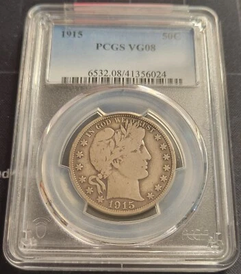 1915 Barger Half Dollar PCGS VG8 90% Silver FREE US SHIPPING (#13129) - Image 1 of 2