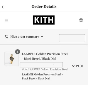 LAARVEE Golden Precision Steel watch Brand New Kith Bought - Picture 1 of 1