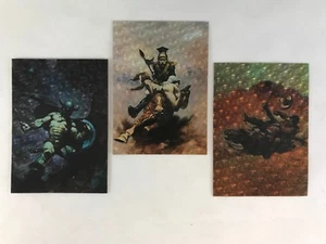 FRANK FRAZETTA SERIES 2 (1993) Complete "SPECTRASCOPE" CHASE CARD SET (S1 S2 S3) - Picture 1 of 4