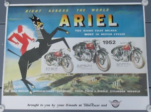 Ariel 1952 Poster Domi Racer Classic British motorcycle wall Art - Picture 1 of 1
