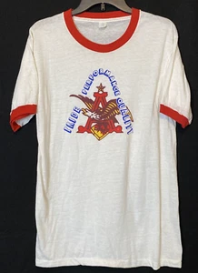 Vintage Single Stitch Ringer Anheuser-Busch Beer USA T Shirt Size Large - Picture 1 of 9