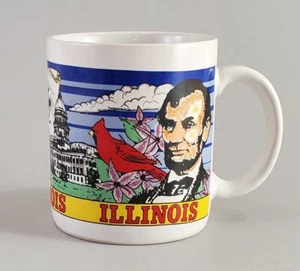 Illinois Souvenir Coffee Mug Abraham Lincoln, State Flag, Chicago Skyline, etc. - Picture 1 of 7