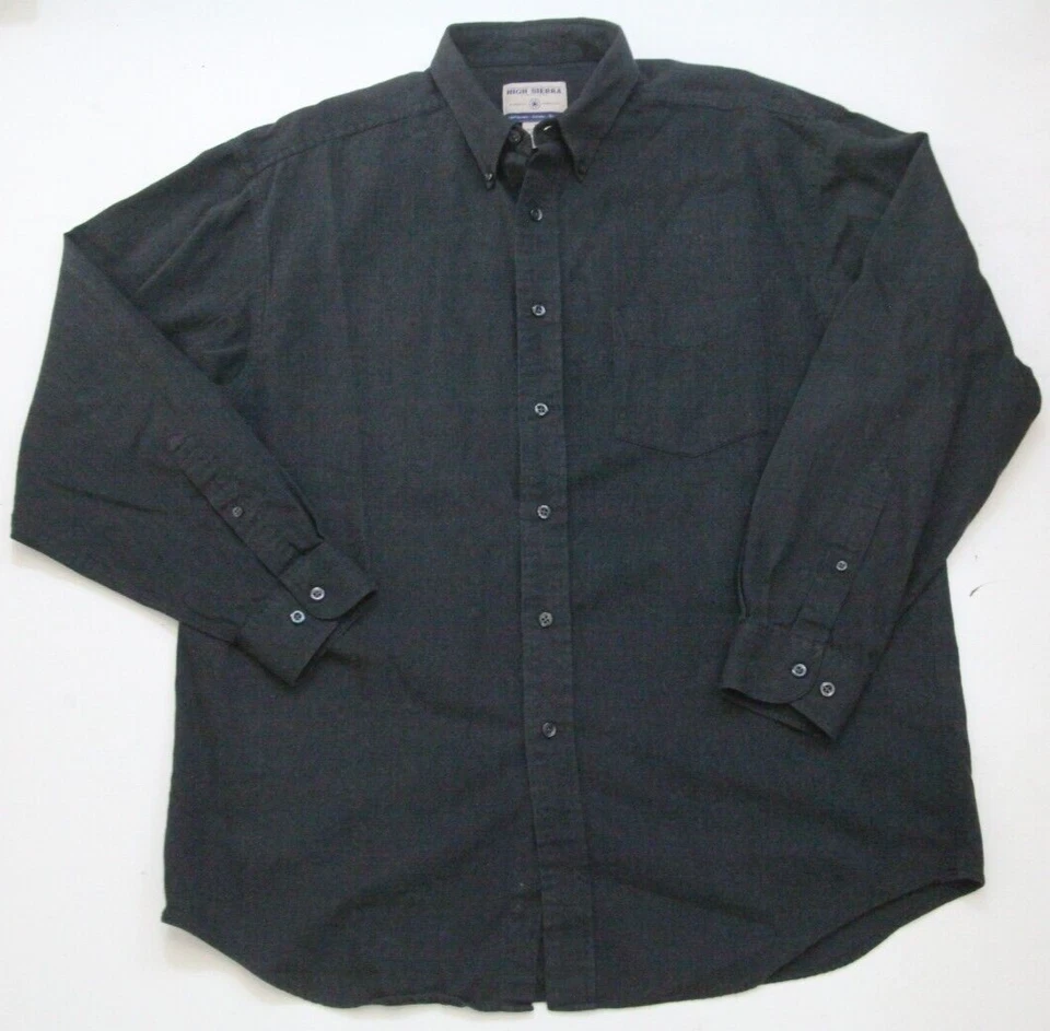 Large High Sierra Gray Men's Cotton Solid Pocket Dress Shirt Mans Top J99 - Image 1 of 4