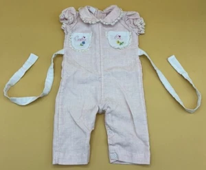 Vtg One Piece Pink Pant Romper Unknown Baby Size Lace Wrap Tie Waist Cutie Pie - Picture 1 of 11