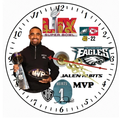 Reloj CD 2025 Super Bowl Philadelphia Eagles Jalen Hurts Foto 1 de 3