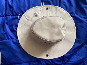 Classic Mens Cotton Safari Bucket Sun Hat Cream Color Size 7 or Medium Pre-owned - Picture 1 of 11