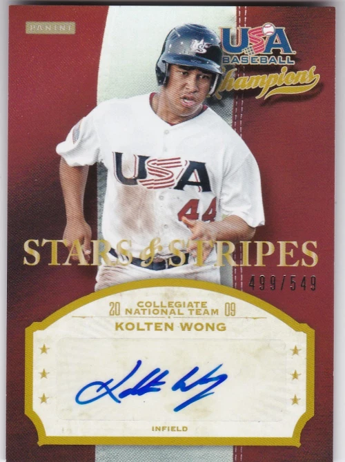2013 USA Baseball Champions Stars and Stripes Kolten Wong Auto /549 - NM-MT - Image 1 of 1