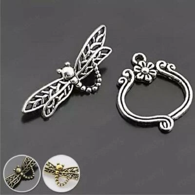 10 Pack Toggle Clasps - Dragonfly Clasp - Antique Silver, Bronze or Gold - Image 1 of 4