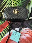 Gucci GG Marmont Chevron/Matelasse Shoulder Bag Small Black Leather *Altered