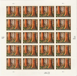 US 4378 Priority Mail Redwood Forest $4.95 sheet 20 MNH 2009 - Picture 1 of 1