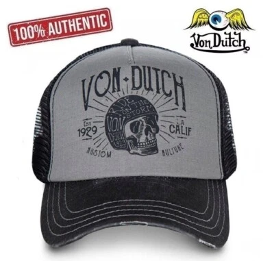 Gorra VON DUTCH - Auténtica gorra de béisbol/gorra de camionero con espalda a presión. Original: M724597N Foto 1 de 4