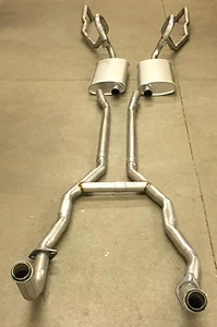 1969-1971 LINCOLN MK III DUAL EXHAUST SYSTEM, ALUMINIZED WITHOUT RESONATORS - Picture 1 of 3