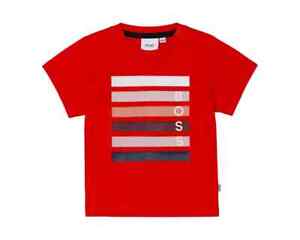 Hugo Boss Striped Logo Printed T-Shirt - Red