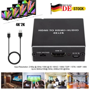 HDMI Stereo Audio Extractor Converter 4K * 2K HDMI to HDMI + Optical SPDIF 3.5mm - Bild 1 von 22