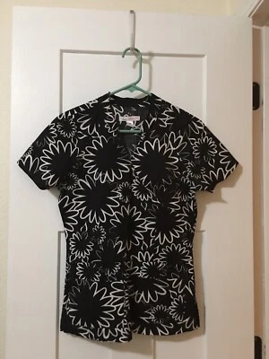 ~ ~ ~ ~ KOI ЭЛАСТИЧНОЙ ~ ~ ~ ~ ЖЕНЩИНЫ ЧЕРНЫЙ / БЕЛЫЙ СКРАБ ВЕРХНИЙ РАЗМЕР XS - Изображение 1 из 4