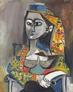 PABLO PICASSO Poster or Canvas Print "Femme au costume turc dans un fauteui" '55 - Picture 1 of 1