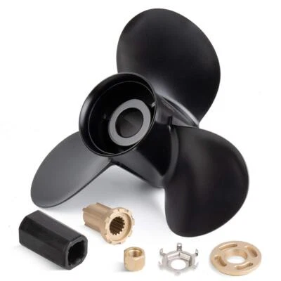 QICLEAR Upgrade 13 3/4x15 OEM 48-77342A45 Aluminum Boat Propeller fit Mercury Outboar...