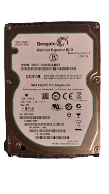 Seagate Hard Disk HD 250Gb Sata 2.5" ST9250410AS usato funzionante - Immagine 1 di 2