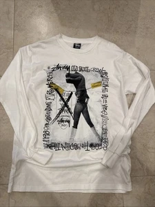 Stussy Old School Crew Dinosaur Shirt Streetwear Men's Medium Long Sleeve NEW - Picture 1 of 3
