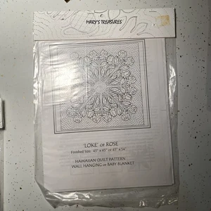 Mary’s Treasures ‘Loke’ Rose Hawaiian Quilt Pattern,Wall Art,Baby Blanket 45x45” - Picture 1 of 6
