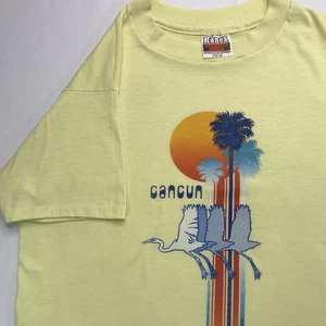 Camiseta De Colección Años 80 Cancún México Playa Hanes 50/50 DELINA Puntada Única Hecha en EE. UU. Talla L - Imagen 1 de 16