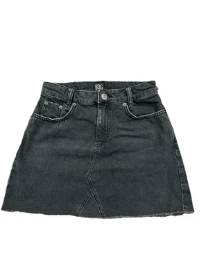 Falda BDG By Urban Outfitters Negra Gris Denim Algodón Pequeña Y2K Moda Usada en Excelente Condición Foto 1 de 4