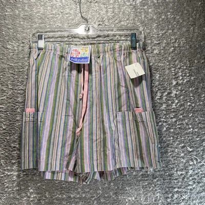 Fresh Produce Shorts Vintage USA Made Cotton Striped Cargo Pull On M Y2K NWT - Image 1 of 4