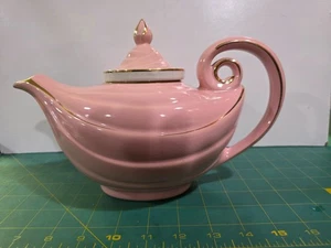 VINTAGE SELTENE HALL ALLADIN "ROSA" GOLDRAND 6 TASSEN TEEKANNE & EI #0675 NEUWERTIG - Bild 1 von 8