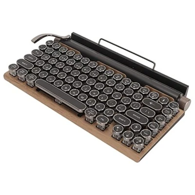 Mechanical Gaming Keyboard, Typewriter Retro Punk Gaming Keyboard, Bluetooth ... - Image 1 of 4