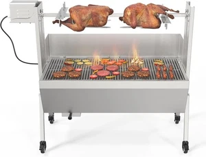 176LB Electric Rotisserie BBQ Grill Kit Stainless Steel Pig Lamb Chicken Roaster - Picture 1 of 7