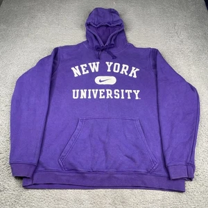NYU New York University Nike Hoodie Herren Large Lila Fleecepullover - Bild 1 von 11
