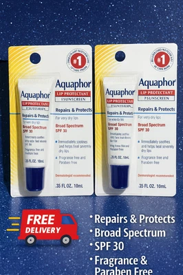 2 protectores solares Aquaphor Lip Protectant Plus FPS 30 0,35 oz cada uno Foto 1 de 3