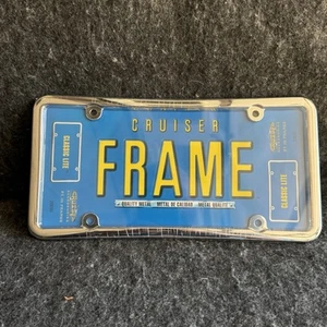 Vtg Nos Cruiser 20030 Classic Lite License Plate Frame, Chrome New - Picture 1 of 5