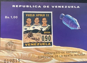 Apollo 11 Souvenir Sheet Venezuela  Man's 1st Moon Landing MNH #019815 Armstrong - Picture 1 of 3