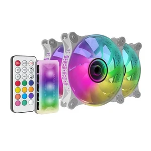 Mars Gaming MF-3DKIT biały, zestaw 3 wentylatorów ARGB 360° 12cm, lustro nieskończoności 3D, anty- - Zdjęcie 1 z 6