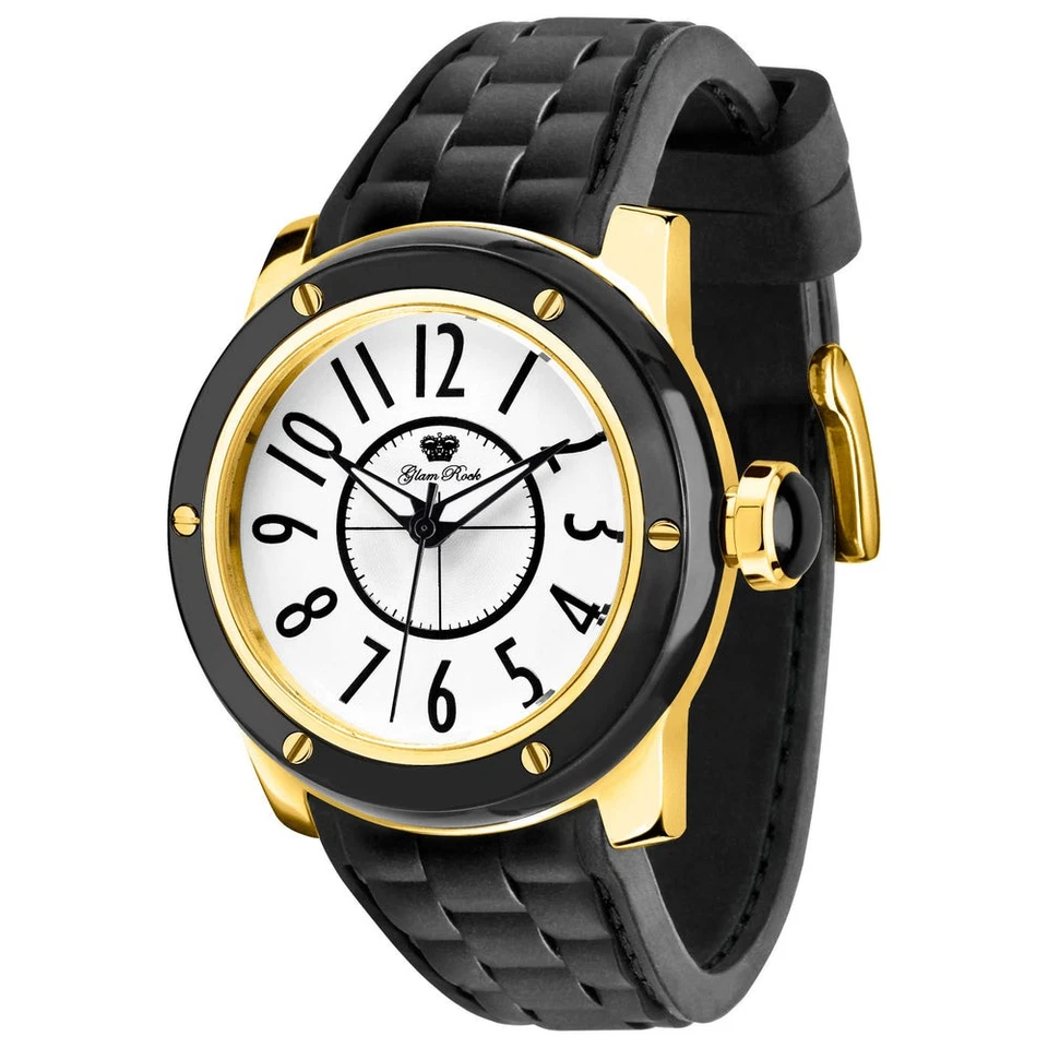 Glam Rock Women's Aqua Rock Swiss Made Black Leather Quartz 42mm Watch GR50002FN - image 1 of 1