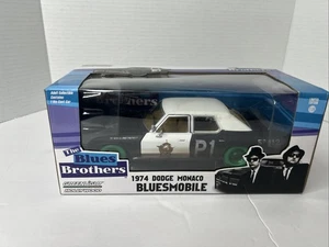 1:24 GREENLIGHT - CHASE GREEN MACHINE - 1974 DODGE MONACO - BLUES BROTHERS - Picture 1 of 6