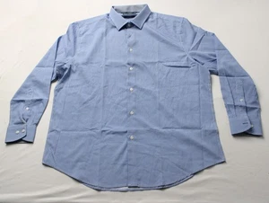 Report Collection Men's Long Sleeve Check Dress Shirt EJ3 Blue Size XL NWT - Picture 1 of 3