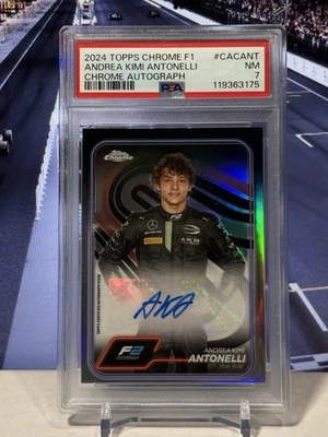 2024 Topps Cromo Fórmula 1 F1 Andrea Kimi Antonelli Auto Plateado #CAC-ANT PSA 7 Foto 1 de 2
